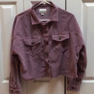 American Eagle corduroy cropped raw hem, lightweight jacket